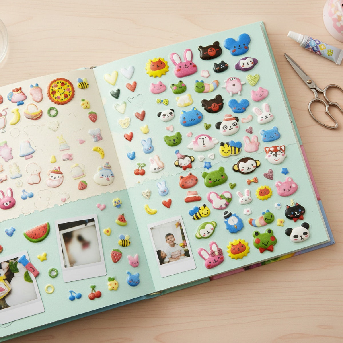 Wrapables Cute Puffy Stickers for Scrapbooking, Stationery, Diary, and Album (Set of 4)
