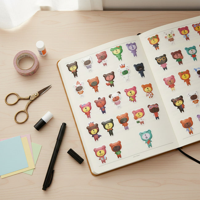 Wrapables Playful Puffy Stickers for Scrapbooking, Stationery, Diary, and Album (Set of 5)