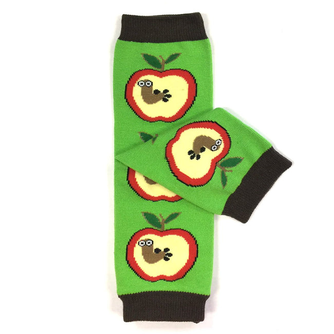 Wrapables Fun and Playtime Baby Leg Warmers (Set of 3), Apple, Owls, Dots