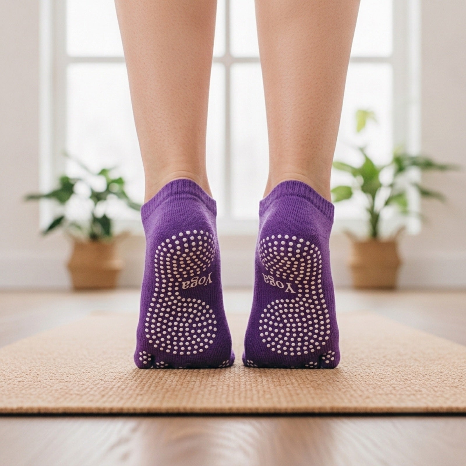 Wrapables Full Toe Yoga Pilates Socks with Grips, Set of 3