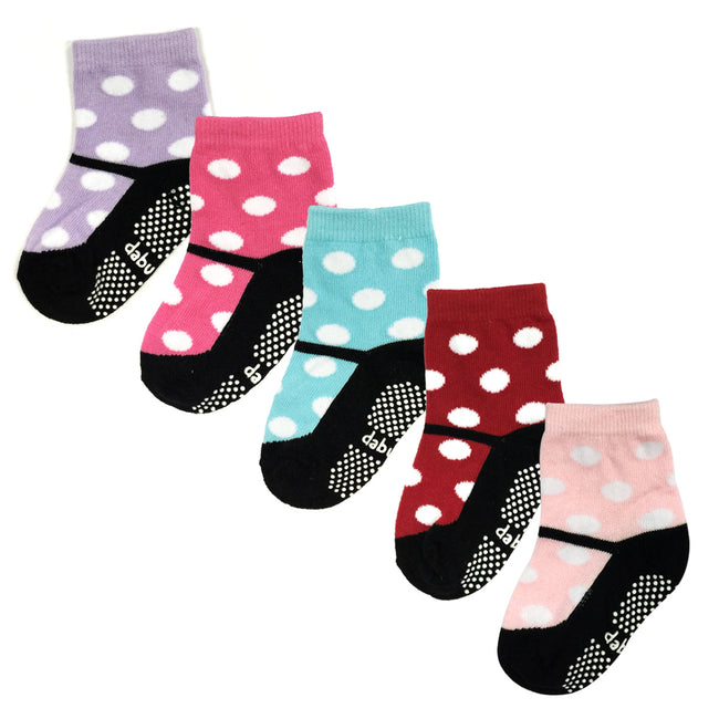 Wrapables Non-Slip Cute Mary Jane Socks for Baby (Set of 5)