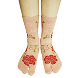 Wrapables Womens 3-Pair Flip-Flop Socks, Floral 1