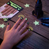 Wrapables Fingernail Friends Colorful Nail Stickers Nail Art for Children, Glow in the Dark Space (50 Stickers)