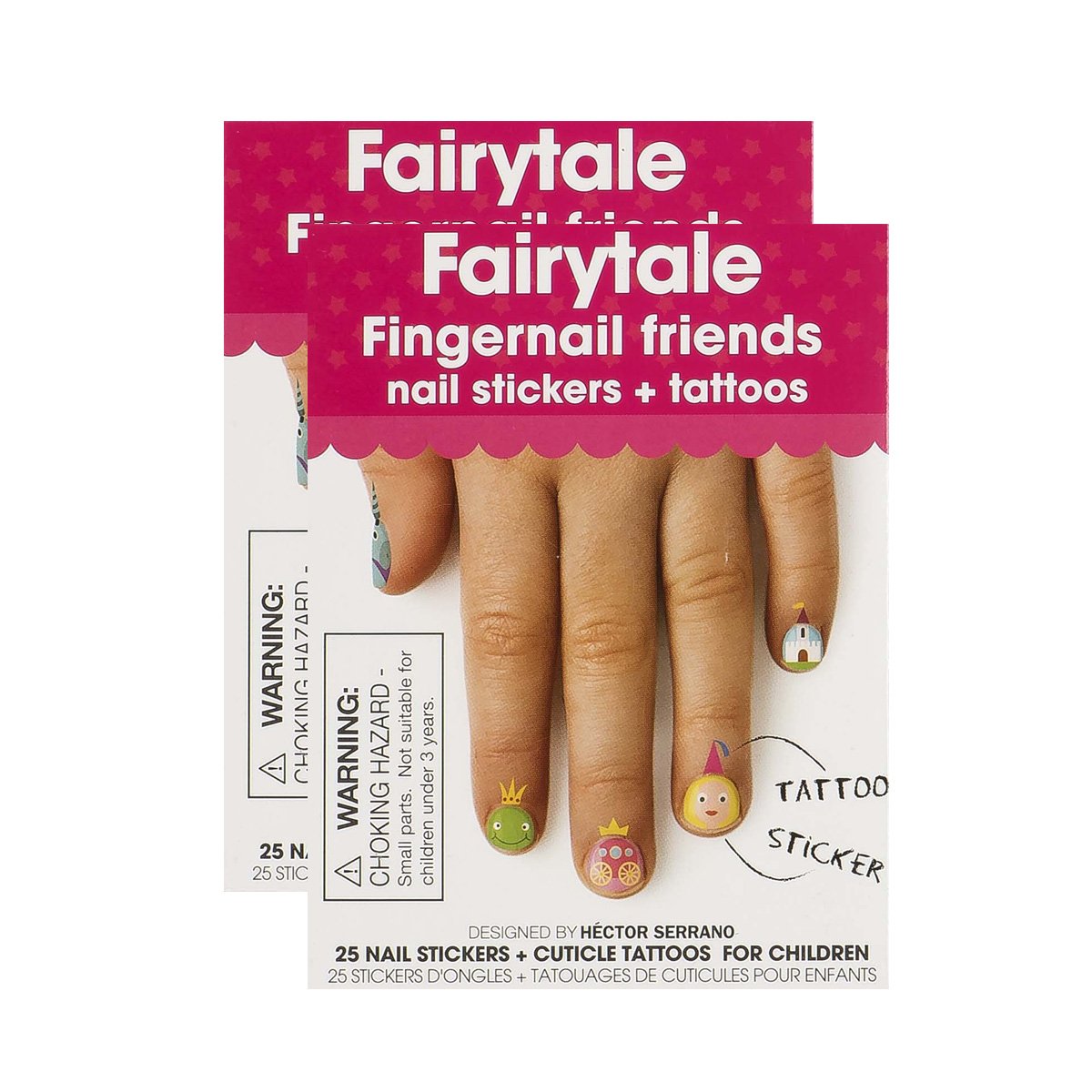 Wrapables Fingernail Friends Colorful Nail Stickers Nail Art for Children, 50 Fairytale Stickers & 50 Cuticle Tattoos