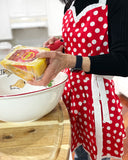 Wrapables Adjustable Flirty Hostess Apron, Red Polka Dots