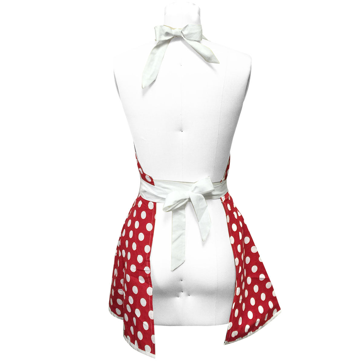 Wrapables Adjustable Flirty Hostess Apron, Red Polka Dots