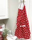 Wrapables Adjustable Flirty Hostess Apron, Red Polka Dots