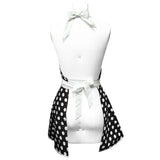 Wrapables Adjustable Hostess Apron, Black Polka Dots