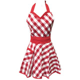 Wrapables Adjustable Flirty Hostess Christmas Apron, Red Gingham