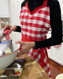 Wrapables Adjustable Flirty Hostess Christmas Apron, Red Gingham