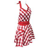 Wrapables Adjustable Flirty Hostess Christmas Apron, Red Gingham