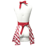 Wrapables Adjustable Flirty Hostess Christmas Apron, Red Gingham