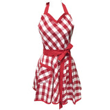 Wrapables Adjustable Flirty Hostess Christmas Apron, Red Gingham