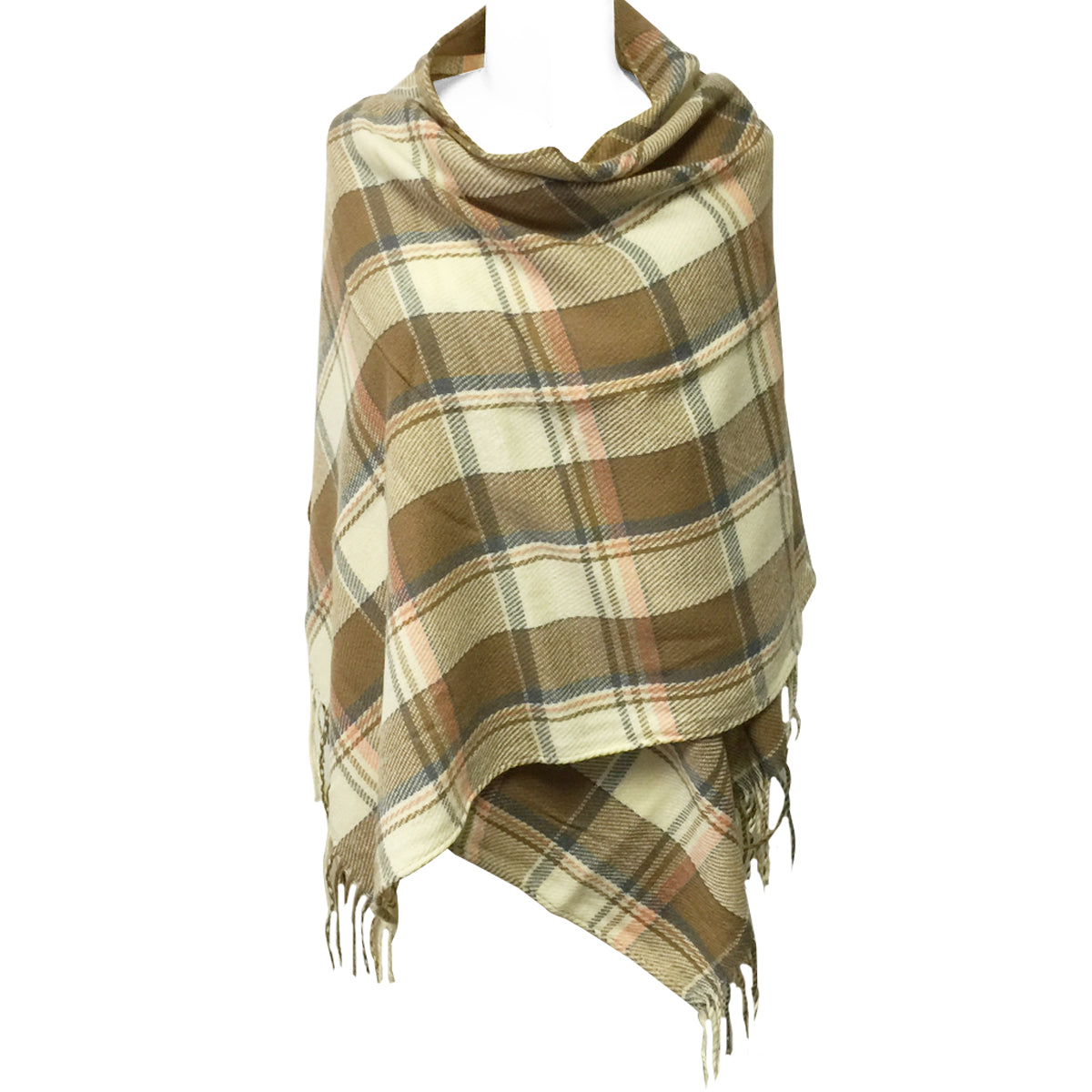 Wrapables Winter Warm Plaid Long Scarf Wrap, Khaki