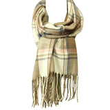 Wrapables Winter Warm Plaid Long Scarf Wrap, Khaki