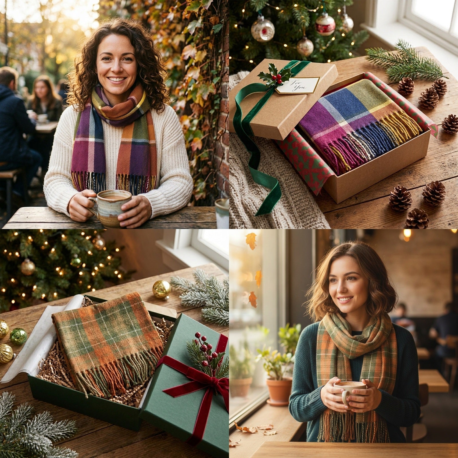 Wrapables Winter Warm Plaid Long Scarf Wrap