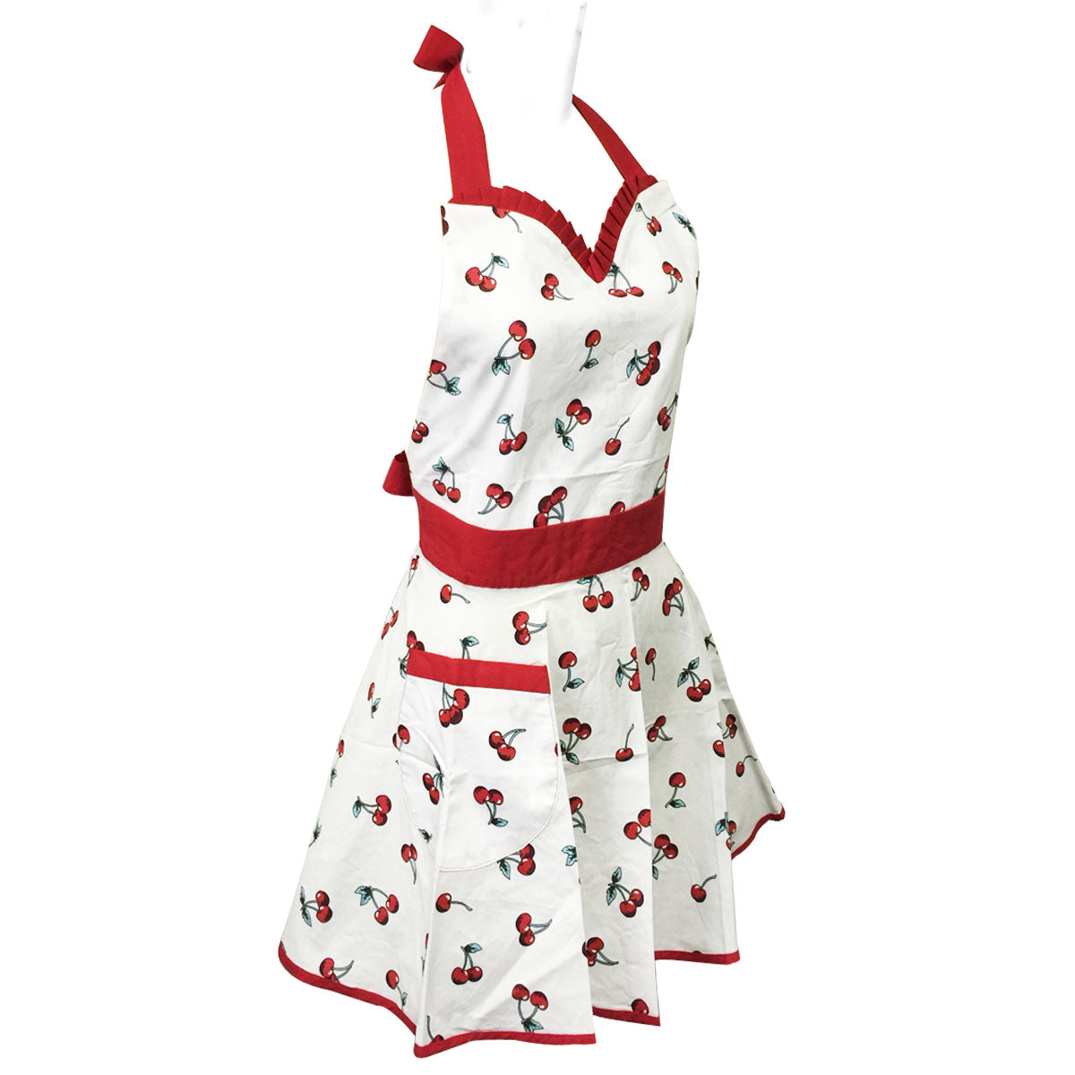 Wrapables Adjustable Flirty Hostess Apron, Sweet Cherries