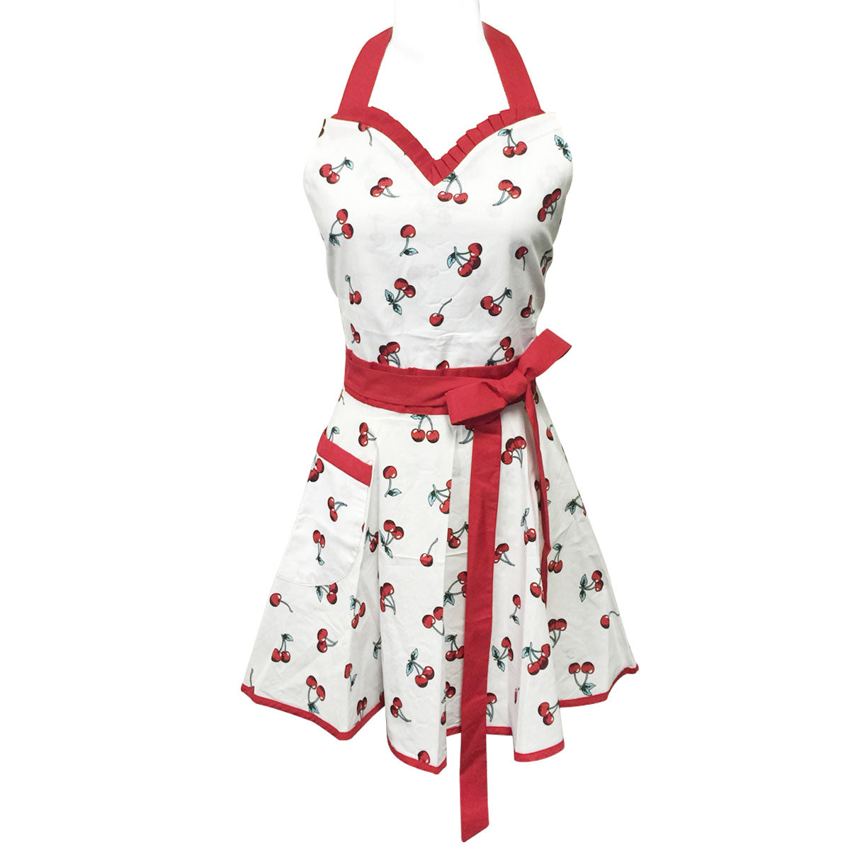 Wrapables Adjustable Flirty Hostess Apron, Sweet Cherries