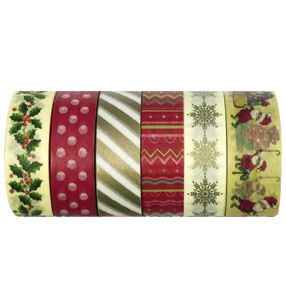 Wrapables Oh Santa Washi Tapes Decorative Masking Tapes, Set of 6