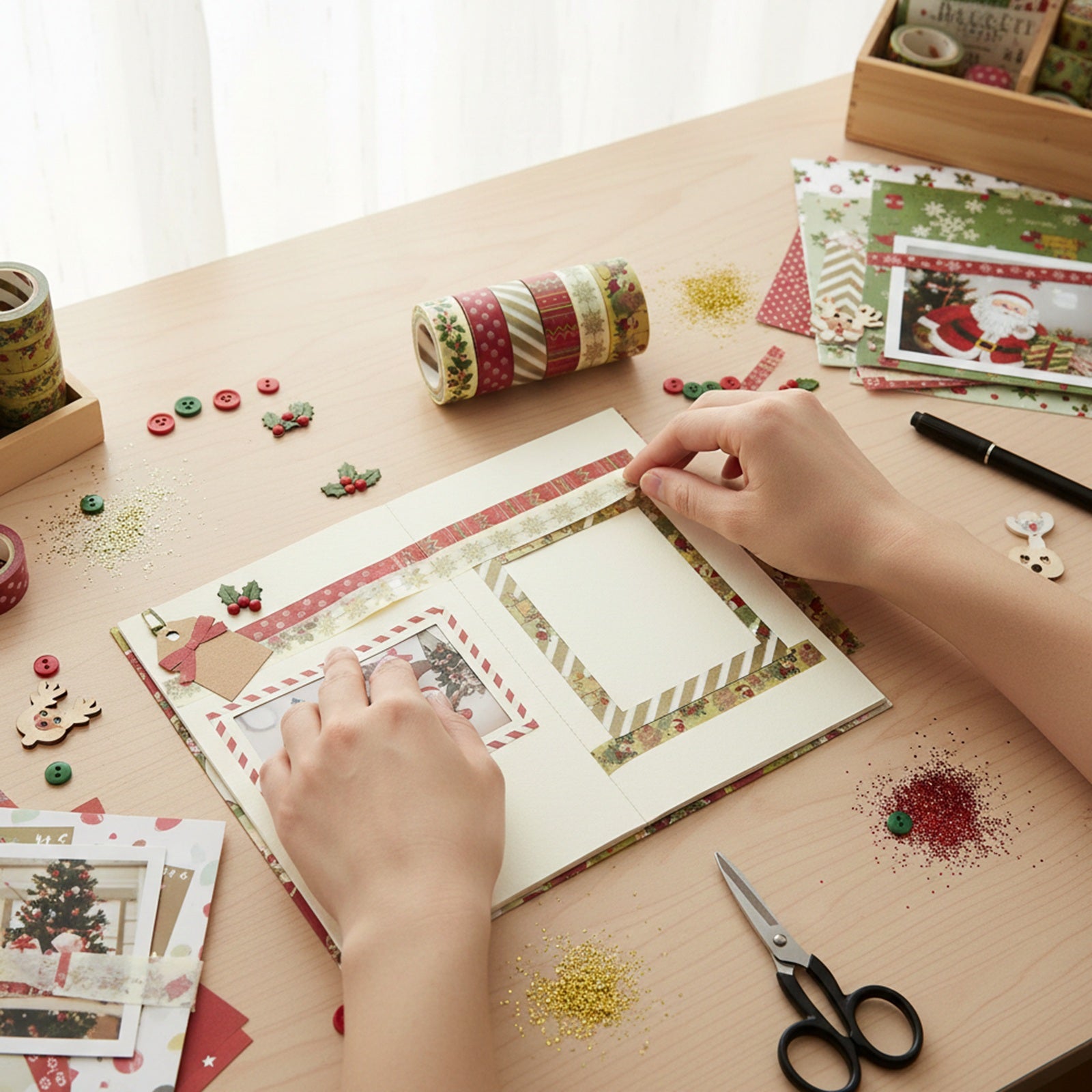 Wrapables Oh Santa Washi Tapes Decorative Masking Tapes, Set of 6