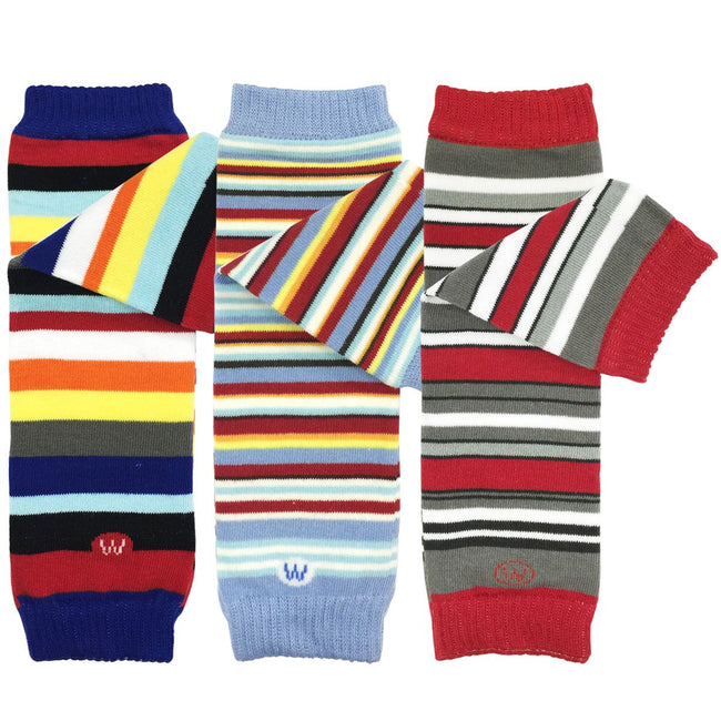 Wrapables Stripes Baby Warmers (Set of 3), Navy, Sky Blue, Red