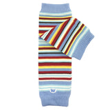 Wrapables Colorful Baby & Toddler Leg Warmers 2, Stripes Ice Blue