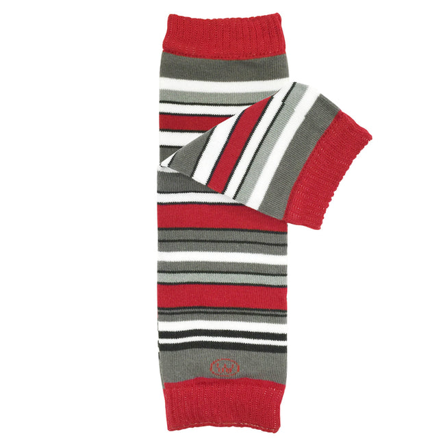 Wrapables Colorful Baby & Toddler Leg Warmers 2, Stripes Red and Gray