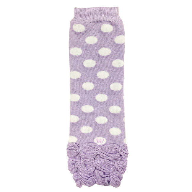 Wrapables Ruched and Dots Baby & Toddler Leg Warmers, Lavender Ruched and Dots