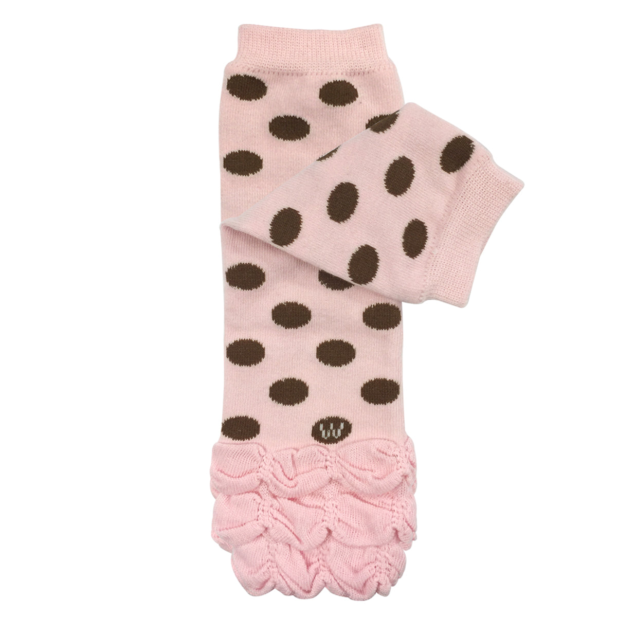 Wrapables Ruched and Dots Baby & Toddler Leg Warmers, Pink Ruched and Dots