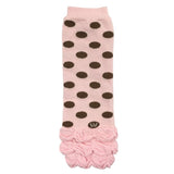 Wrapables Ruched and Dots Baby & Toddler Leg Warmers, Pink Ruched and Dots