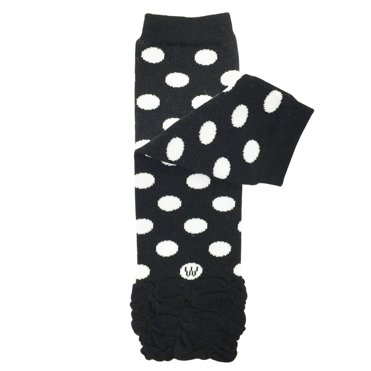 Wrapables Ruched and Dots Baby & Toddler Leg Warmers, Black Ruched and Dots