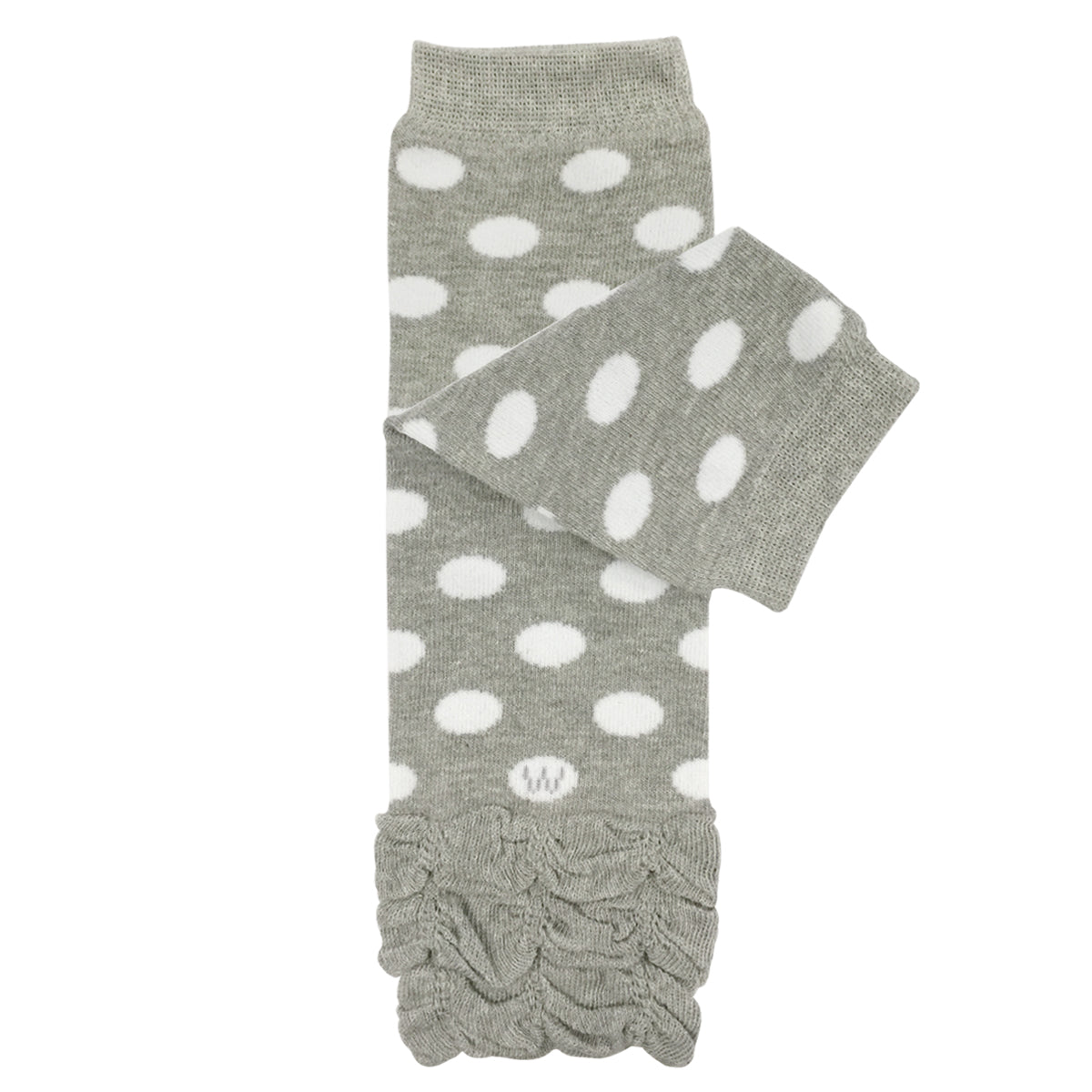 Wrapables Ruched and Dots Baby & Toddler Leg Warmers, Gray Ruched and Dots