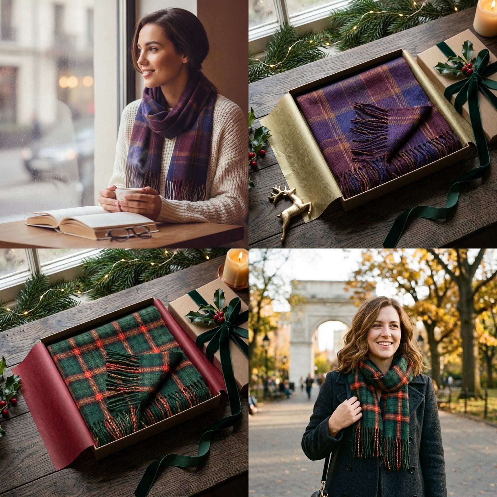 Wrapables Winter Warm Plaid Long Scarf Wrap