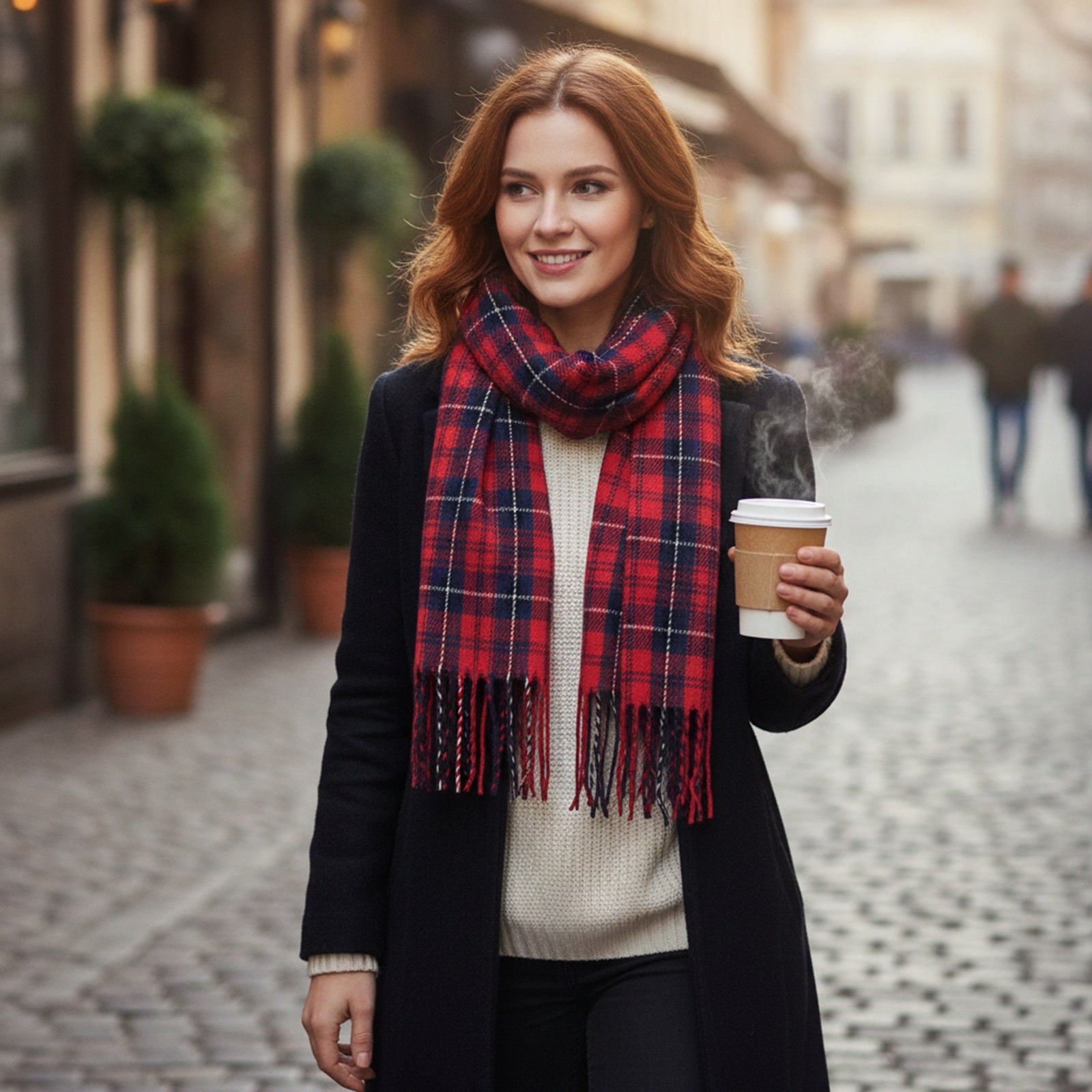 Wrapables Winter Warm Plaid Long Scarf Wrap