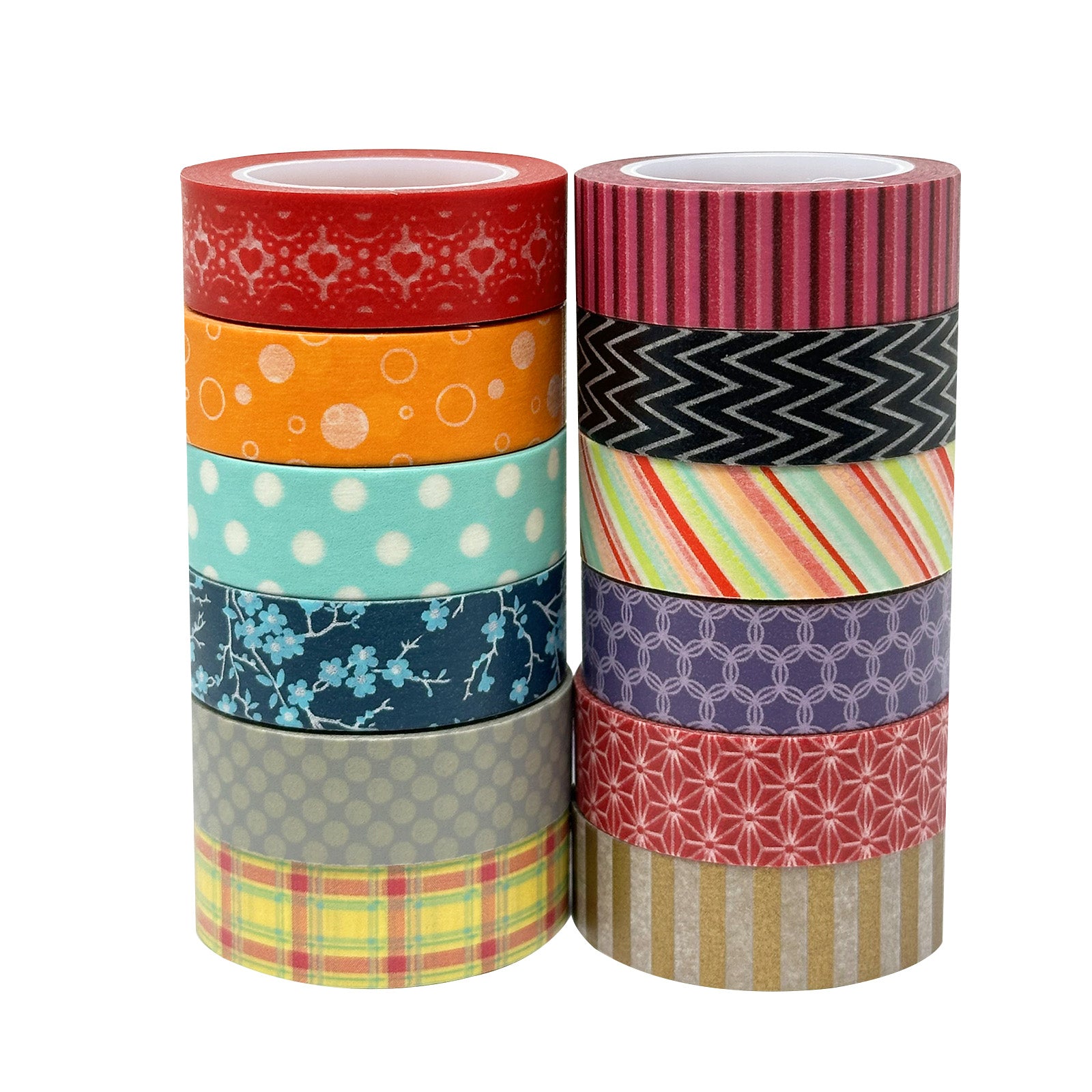 Wrapables Washi Tapes Decorative Masking Tapes, Set of 12