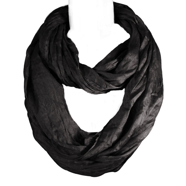 Wrapables Lightweight Silky Soft Infinity Loop Scarf, Black