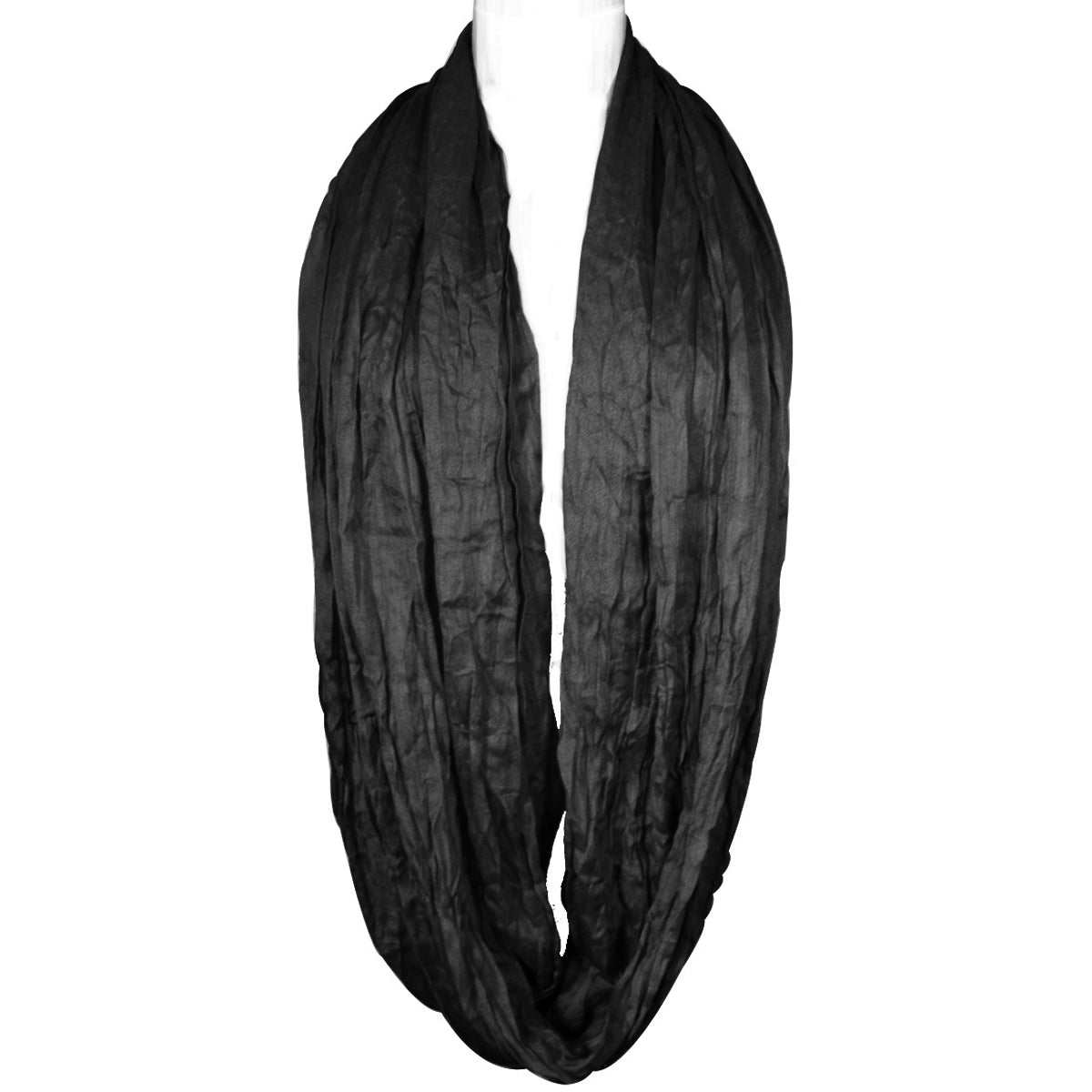 Wrapables Lightweight Silky Soft Infinity Loop Scarf, Black