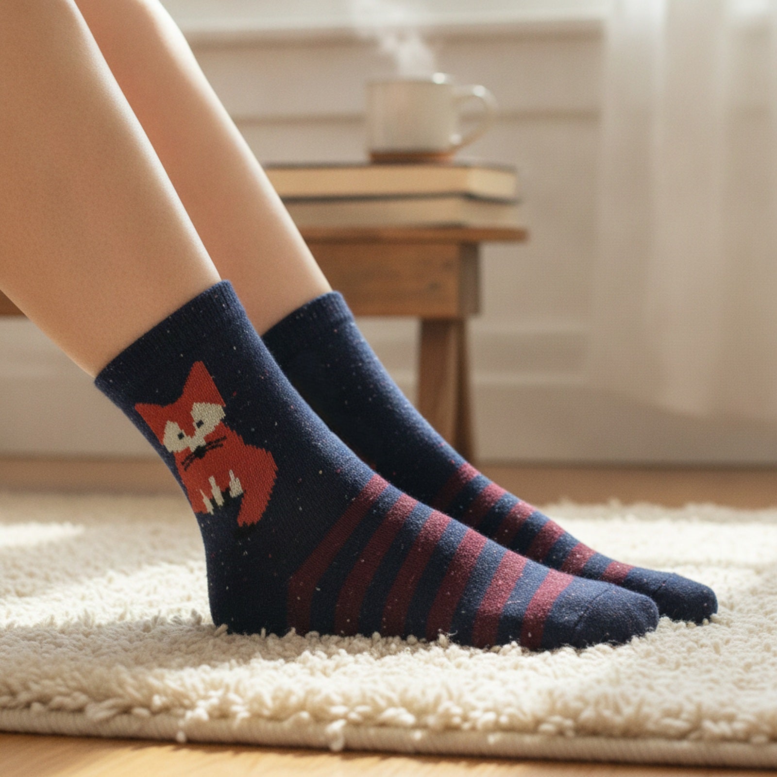 Wrapables Thick Rabbit Hair Wool Crew Socks (Set of 6)