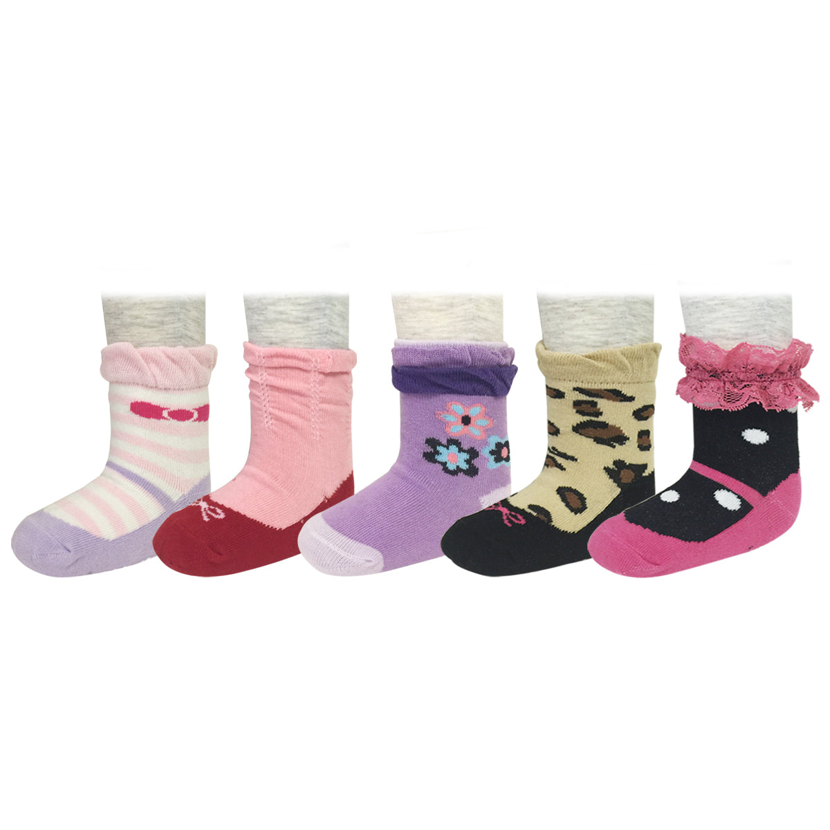 Wrapables Sweet Girl Non-Skid Mary Jane Socks (Set of 10)