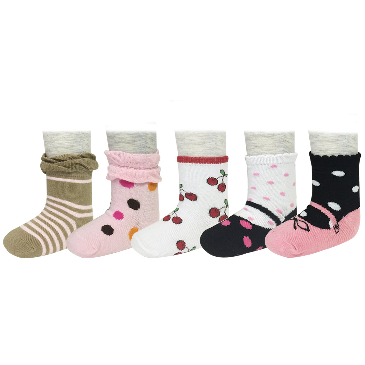 Wrapables Sweet Girl Non-Skid Mary Jane Socks (Set of 10)