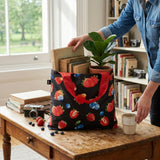 LOQI Juicy Strawberries Reusable Shopping Bag