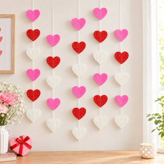 Wrapables 13ft Paper Heart Garland Party Decorations (Set of 2)