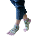 Wrapables Womens 3-Pair Flip-Flop Socks, Dance with Me (Ankle)