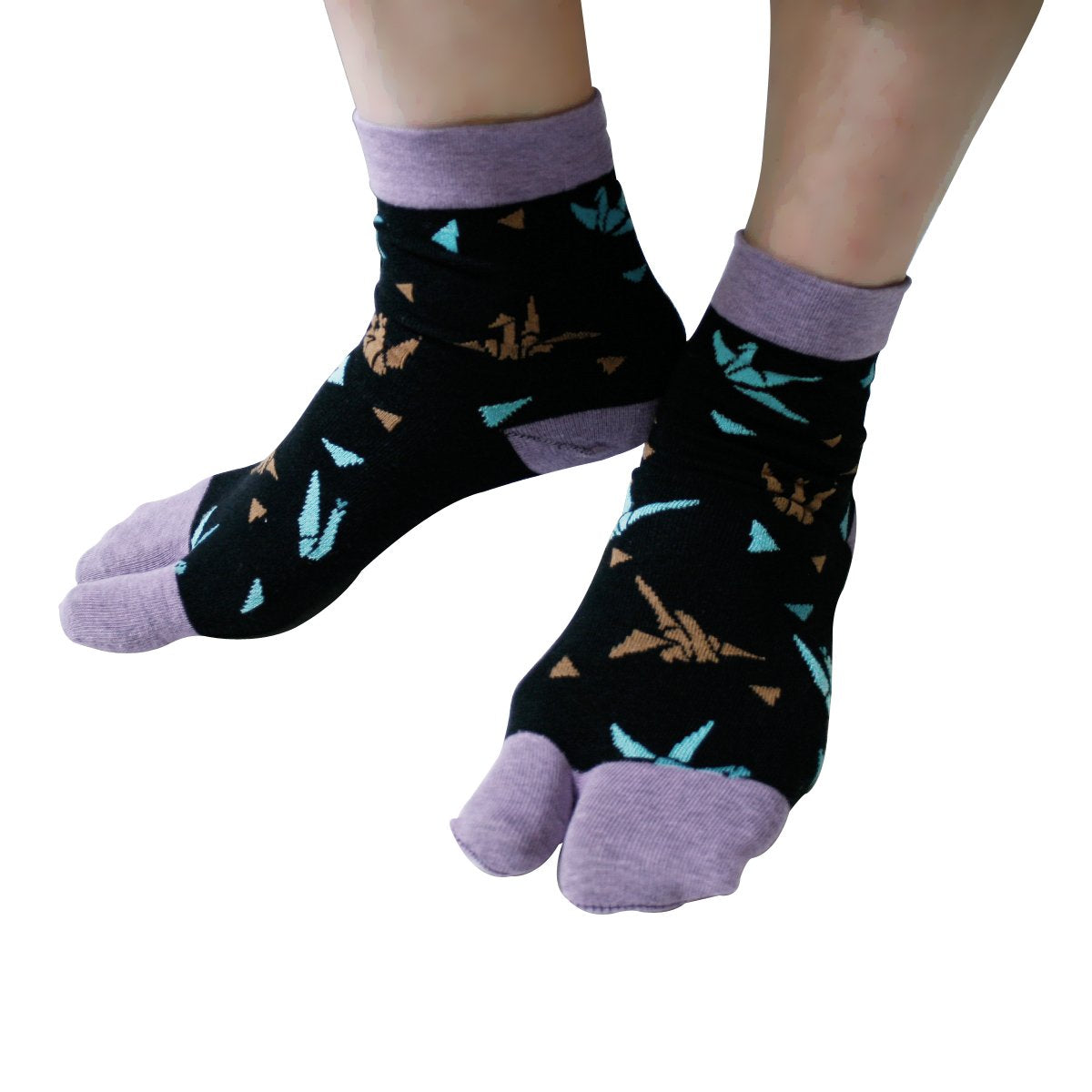 Wrapables Womens 3-Pair Flip-Flop Socks, Crane