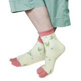 Wrapables Womens 3-Pair Flip-Flop Socks, Crane