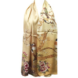 Wrapables Luxurious 100% Charmeuse Silk Long Scarf with Hand Rolled Edges, Swallows