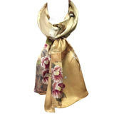 Wrapables Luxurious 100% Charmeuse Silk Long Scarf with Hand Rolled Edges, Swallows