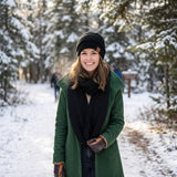 Wrapables Winter Warm Knitted Infinity Scarf and Beanie Hat Set, Black