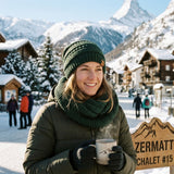 Wrapables Winter Warm Knitted Infinity Scarf and Beanie Hat Set, Hunter Green