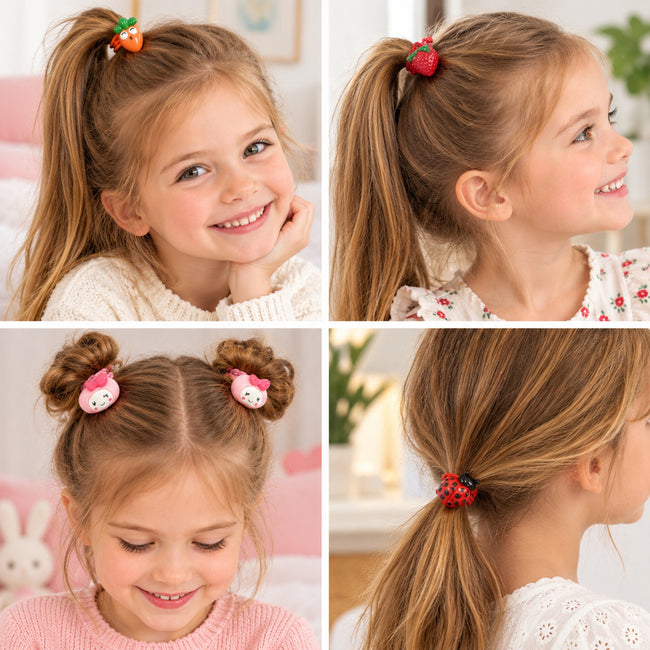 Wrapables Colorful Assortment Elastic Hair Bands Hair Holders for Baby and Toddler Girls, 18 pack